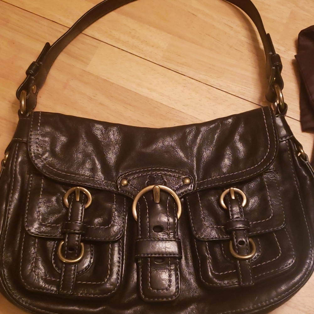 Coach black leather purse